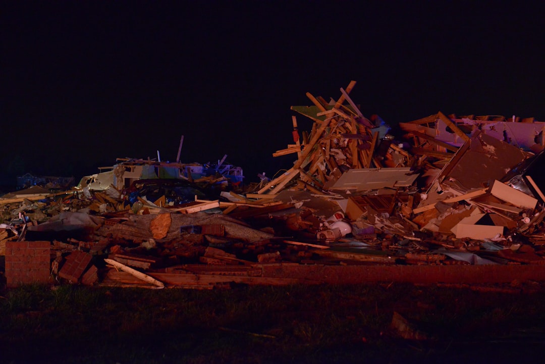 Tornado Damage at night